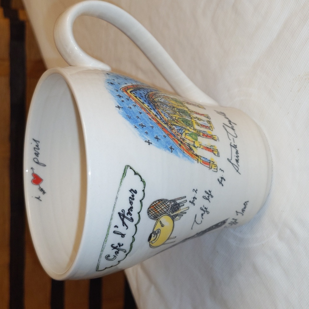 Anthropologie Mug Love Paris Linea Carta Eiffel Tower Amour Heart Gift Souvenir